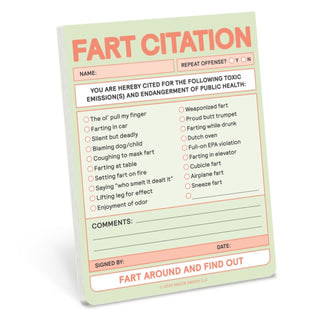 Cover image for 9781683494317 - Knock Knock Fart Citation Nifty Note (Pastel Version)