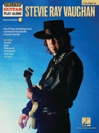 Cover image for 9781705160466 - Stevie Ray Vaughan -Del. Guitar Play-Along Vol. 27