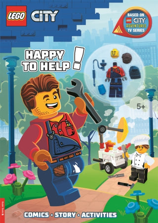 Cover image for 9781780557557 - LEGO® City: Happy to Help! Activity Book (with Harl Hubbs minifigure)