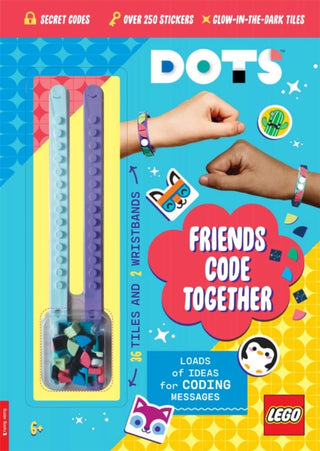 Supplemental image for 9781780559452 - LEGO® DOTS®: Friends Code Together (with stickers, LEGO tiles and two wristbands)