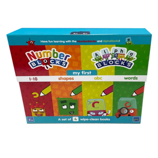 Cover image for 9781782269588 - Numberblocks and Alphablocks: My First Numbers and Letters Set (4 wipe-clean books with pens included)