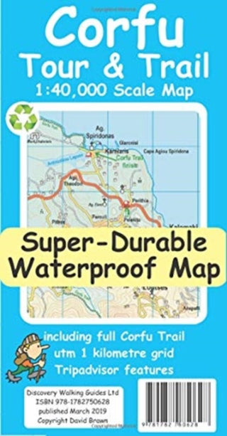 Cover image for 9781782750628 - Corfu Tour & Trail Super-Durable Map