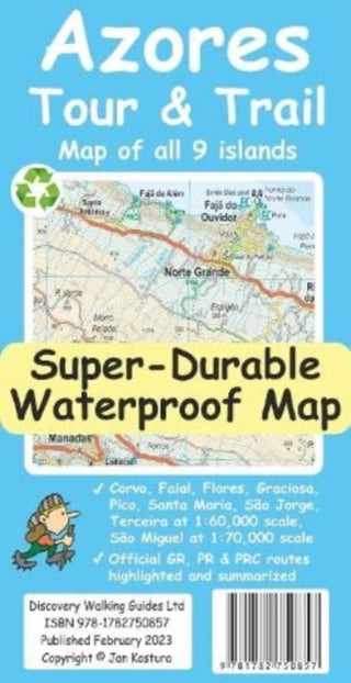 Cover image for 9781782750857 - Azores Tour & Trail Super-Durable Map (2nd edition)