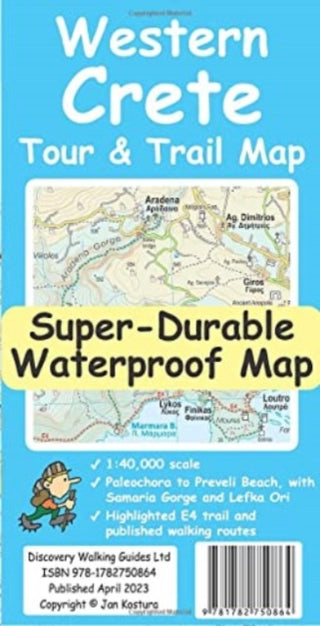 Cover image for 9781782750864 - Western Crete Tour & Trail Super-Durable Map