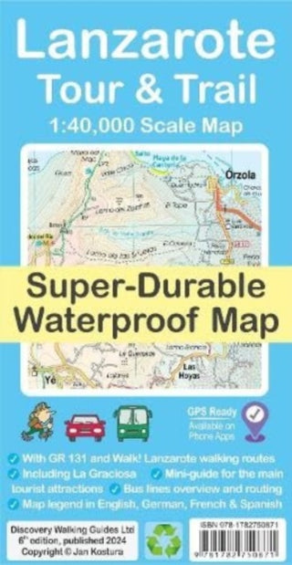 Supplemental image for 9781782750871 - Lanzarote Tour & Trail Map
