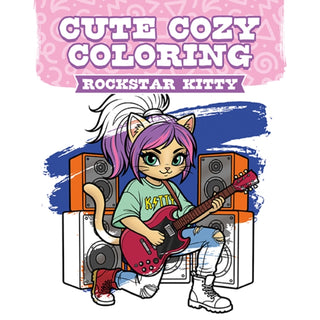 Cover image for 9781784947613 - Cute Cozy Coloring: Rockstar Kitty