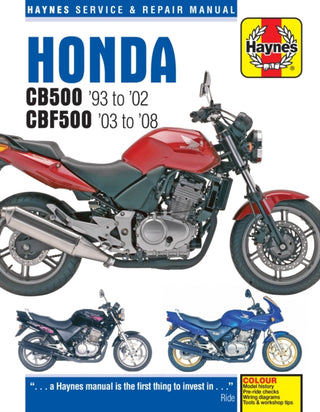 Cover image for 9781785210013 - Honda CB500 & CBF500 (93 - 08)