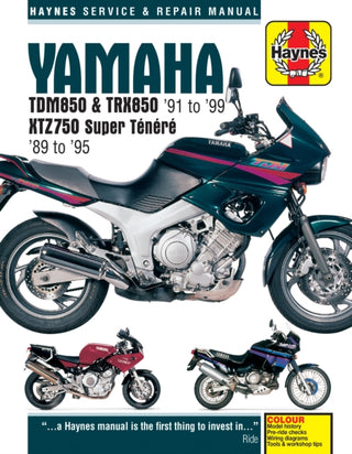 Cover image for 9781785210112 - Yamaha TDM850, TRX850 & XTZ750 (89 - 99) Haynes Repair Manual