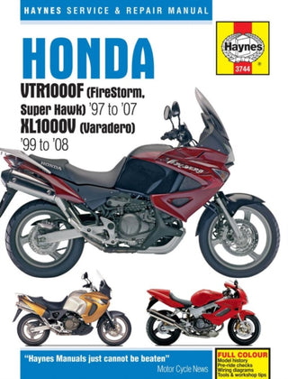 Cover image for 9781785210129 - Honda VTR1000F (FireStorm, Super Hawk) (97 - 07) & XL1000V (Varadero) (99 - 08) Haynes Repair Manual