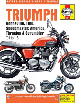 Cover image for 9781785210365 - Triumph Bonneville, T100, Speedmaster, America, Thruxton & Scrambler (01 - 15)