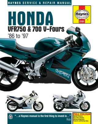 Cover image for 9781785210396 - Honda VFR750 & 700 V-Fours (86 - 97) Haynes Repair Manual