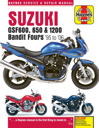 Cover image for 9781785210518 - Suzuki GSF600, 650 & 1200 Bandit Fours (95 - 06) Haynes Repair Manual