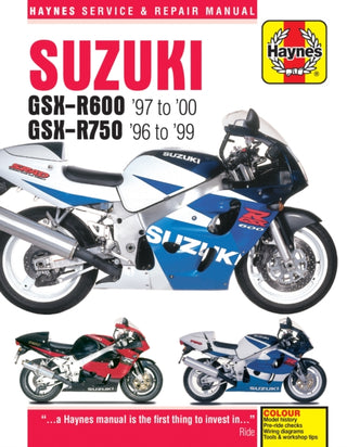 Cover image for 9781785213021 - Suzuki GSX-R600 & 750 (96 - 00) Haynes Repair Manual