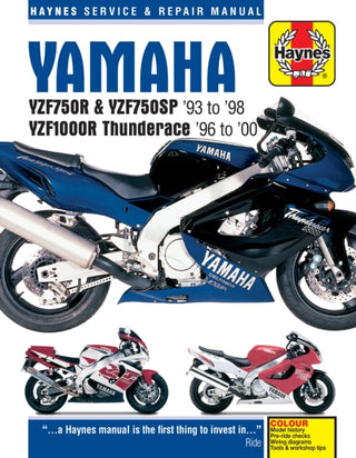 Cover image for 9781785213090 - Yamaha YZF750R & YZF1000R Thunderace (93 - 00) Haynes Repair Manual
