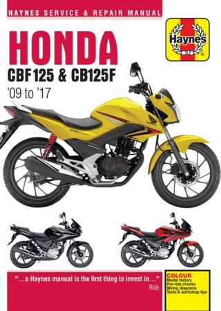 Cover image for 9781785213533 - Honda CBF125 & CB125F ('09 To '17)