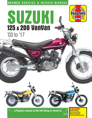 Cover image for 9781785213557 - Suzuki RV125/200 VanVan (03 - 17) Haynes Repair Manual