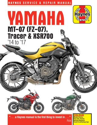 Cover image for 9781785213854 - Yamaha MT-07, Tracer & XSR700 (14 to 17) Haynes Repair Manual