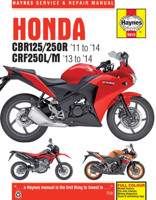 Cover image for 9781785214219 - Honda CBR125R, CBR250R, CBR300R, CB300F & CRF250 (11-18)