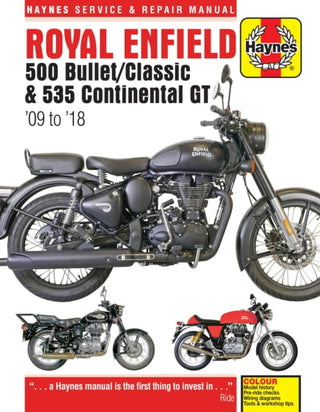 Cover image for 9781785214271 - Royal Enfield Bullet and Continental GT Service & Repair Manual (2009 to 2018)