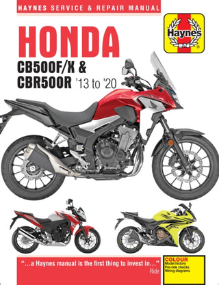 Cover image for 9781785214653 - Honda CB500F/X & CBR500R update (13 -20)