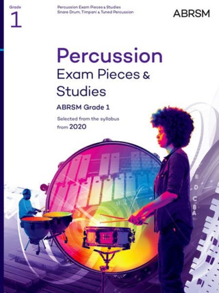 Cover image for 9781786012906 - Percussion Exam Pieces & Studies, ABRSM Grade 1