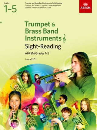 Cover image for 9781786015099 - Sight-Reading for Trumpet and Brass Band Instruments (treble clef), ABRSM Grades 1-5, from 2023
