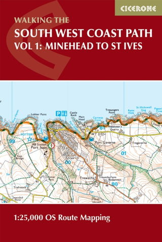 Cover image for 9781786312181 - South West Coast Path Map Booklet - Vol 1: Minehead to St Ives