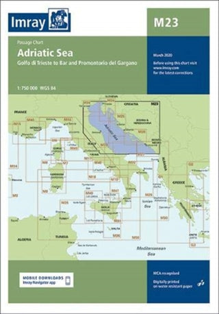 Cover image for 9781786792020 - Imray Chart M23 Adriatic Sea Passage Chart