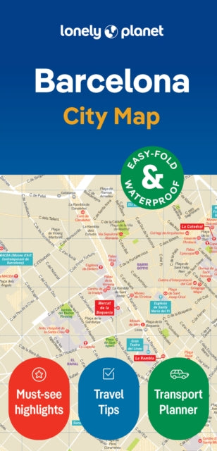 Cover image for 9781787015296 - Lonely Planet Barcelona City Map