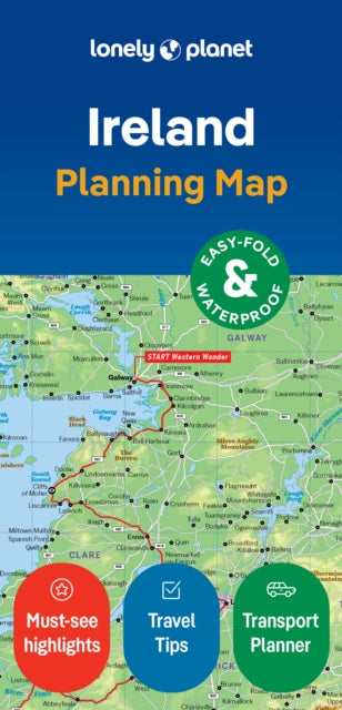 Cover image for 9781787015814 - Lonely Planet Ireland Planning Map