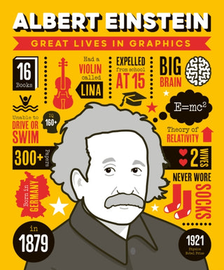Cover image for 9781787081215 - Great Lives in Graphics: Albert Einstein