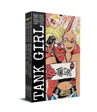 Cover image for 9781787739468 - Tank Girl: Colour Classics Trilogy (1988-1995) Boxed Set