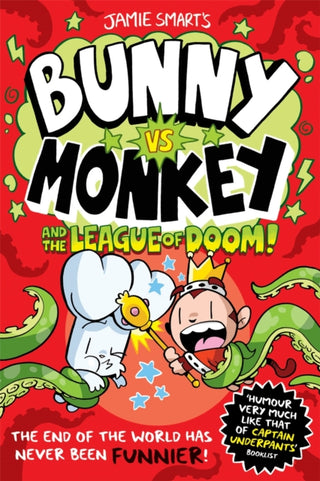 Cover image for 9781788452304 - Bunny vs Monkey and the League of Doom (a Phoenix Comic Book, from the multi-million-selling creative genius Jamie Smart)