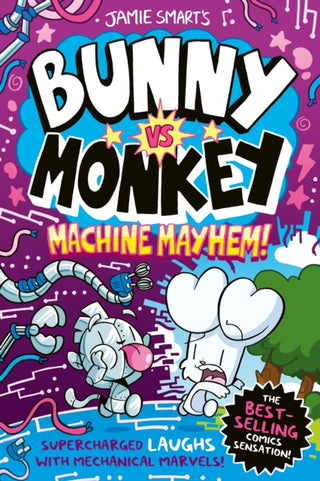 Cover image for 9781788452977 - Bunny vs Monkey: Machine Mayhem (a Phoenix Comic Book, from the multi-million-selling creative genius Jamie Smart)