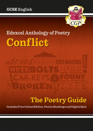 Cover image for 9781789080001 - GCSE English Edexcel Poetry Guide - Conflict Anthology includes Online Edition, Audio & Quizzes