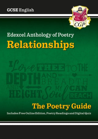 Cover image for 9781789080018 - GCSE English Edexcel Poetry Guide - Relationships Anthology inc. Online Edition, Audio & Quizzes