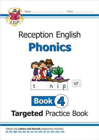 Cover image for 9781789080148 - Reception English Phonics Targeted Practice Book - Book 4