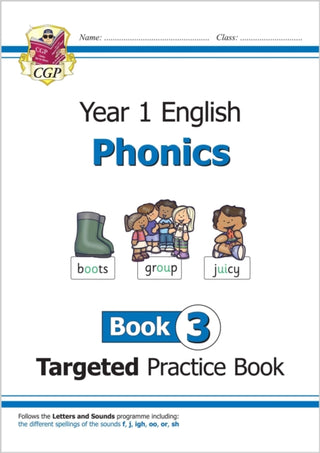 Cover image for 9781789080186 - KS1 English Year 1 Phonics Targeted Practice Book - Book 3