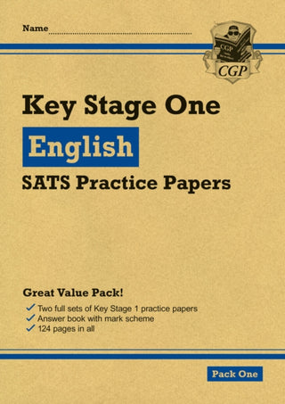 Cover image for 9781789081008 - KS1 English SATS Practice Papers: Pack 1 (for end of year assessments)