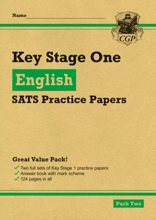 Cover image for 9781789081015 - KS1 English SATS Practice Papers: Pack 2 (for end of year assessments)