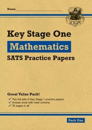 Cover image for 9781789081053 - KS1 Maths SATS Practice Papers: Pack 1 (for end of year assessments)