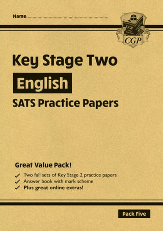 Cover image for 9781789081121 - KS2 English Year 6 SATS Practice Papers: Pack 5 - for the 2027 tests (with free Online Extras)