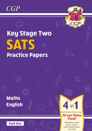 Cover image for 9781789081145 - KS2 Maths & English Year 6 SATS Practice Papers: Pack 1 - for 2026 (with free Online Extras)