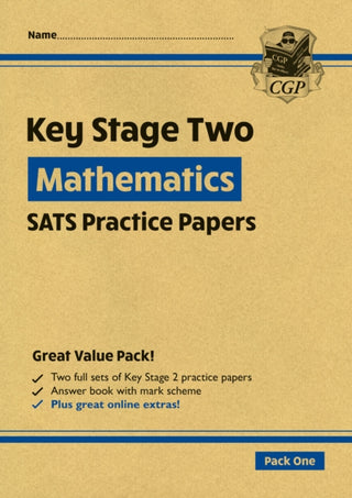 Cover image for 9781789081176 - KS2 Maths Year 6 SATS Practice Papers: Pack 1 - for the 2026 tests (with free Online Extras)