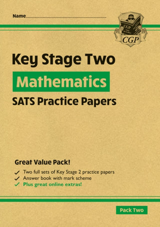 Cover image for 9781789081183 - KS2 Maths Year 6 SATS Practice Papers: Pack 2 - for the 2027 tests (with free Online Extras)