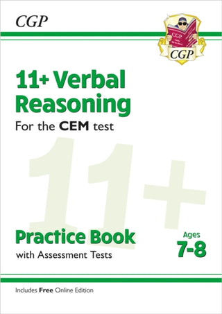 Cover image for 9781789081688 - 11+ CEM Verbal Reasoning Practice Book & Assessment Tests - Ages 7-8 (with Online Edition)