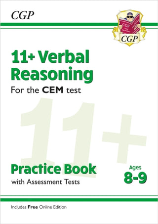 Cover image for 9781789081695 - 11+ CEM Verbal Reasoning Practice Book & Assessment Tests - Ages 8-9 (with Online Edition)