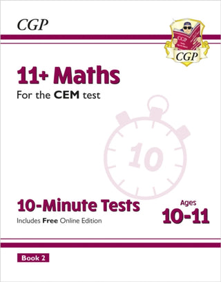 Supplemental image for 9781789081800 - 11+ CEM 10-Minute Tests: Maths - Ages 10-11 Book 2 (with Online Edition)