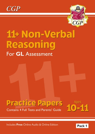 Cover image for 9781789082265 - 11+ GL Non-Verbal Reasoning Practice Papers: Ages 10-11 Pack 1 (inc Parents' Guide & Online Ed)
