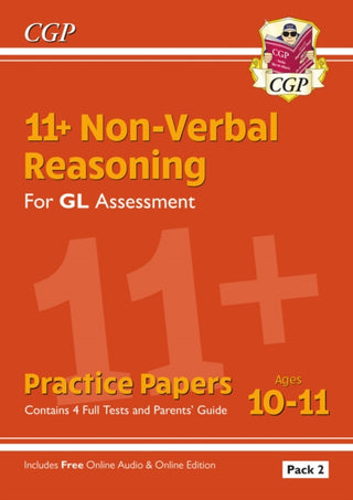 Cover image for 9781789082272 - 11+ GL Non-Verbal Reasoning Practice Papers: Ages 10-11 Pack 2 (inc Parents' Guide & Online Ed)